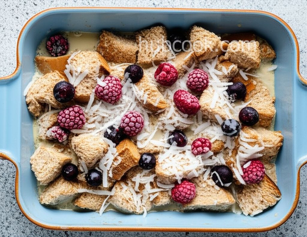 Coconut and Berry French Toast Bake