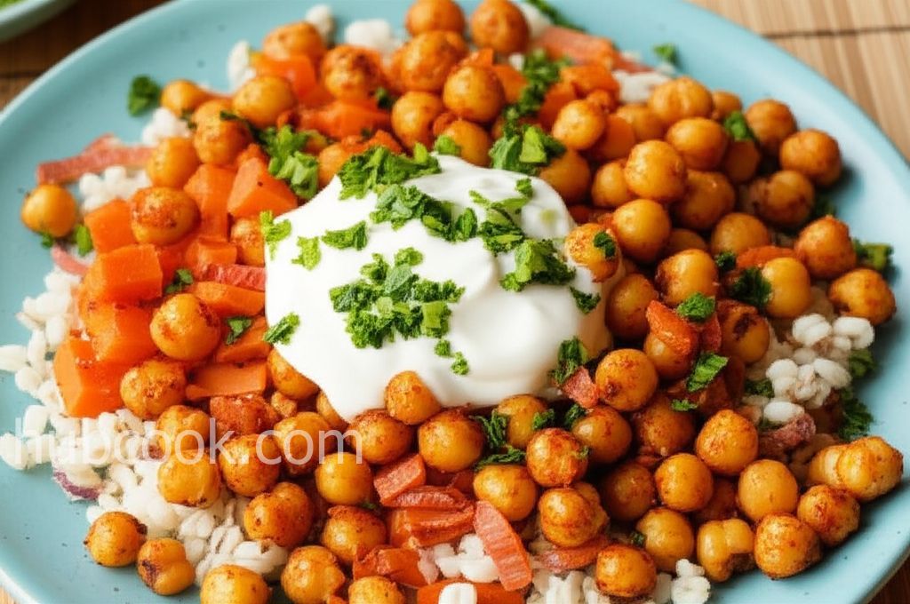 Crispy Chickpea Grain Bowl with Lemon Yogurt