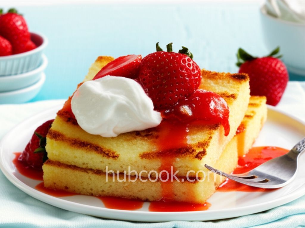 Grilled Strawberry Shortcake with Sweet Cream