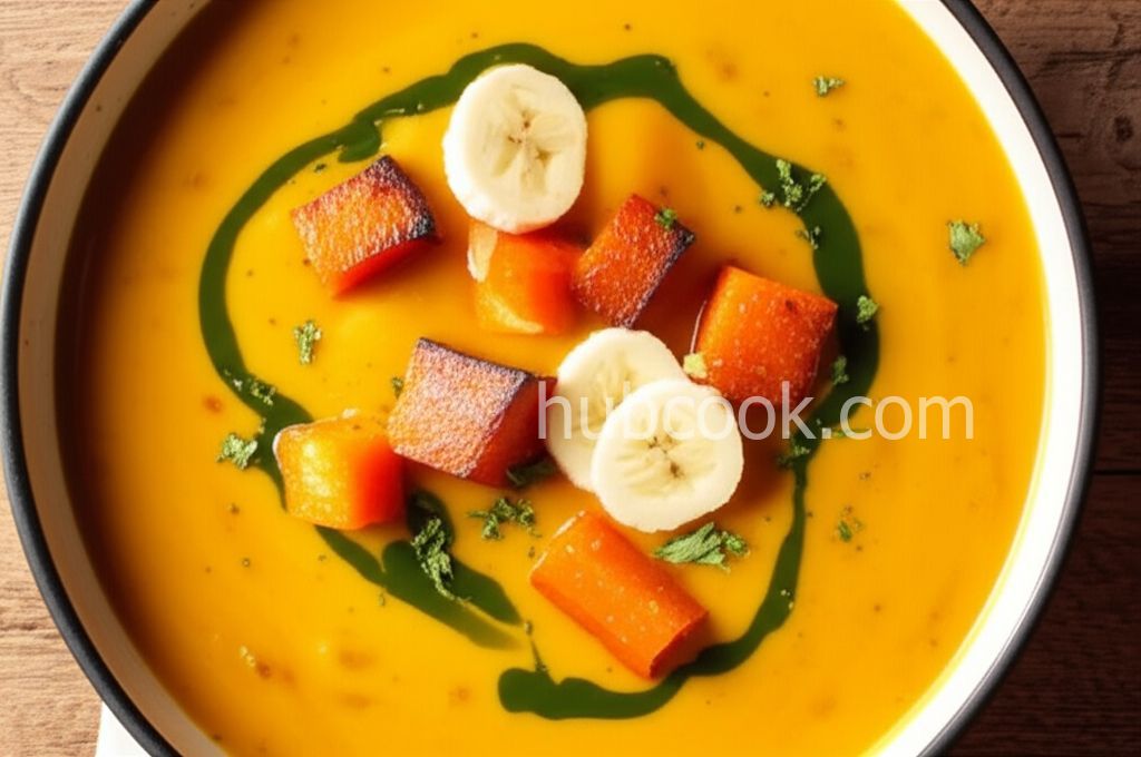 South African Pumpkin Soup with Banana and Curry