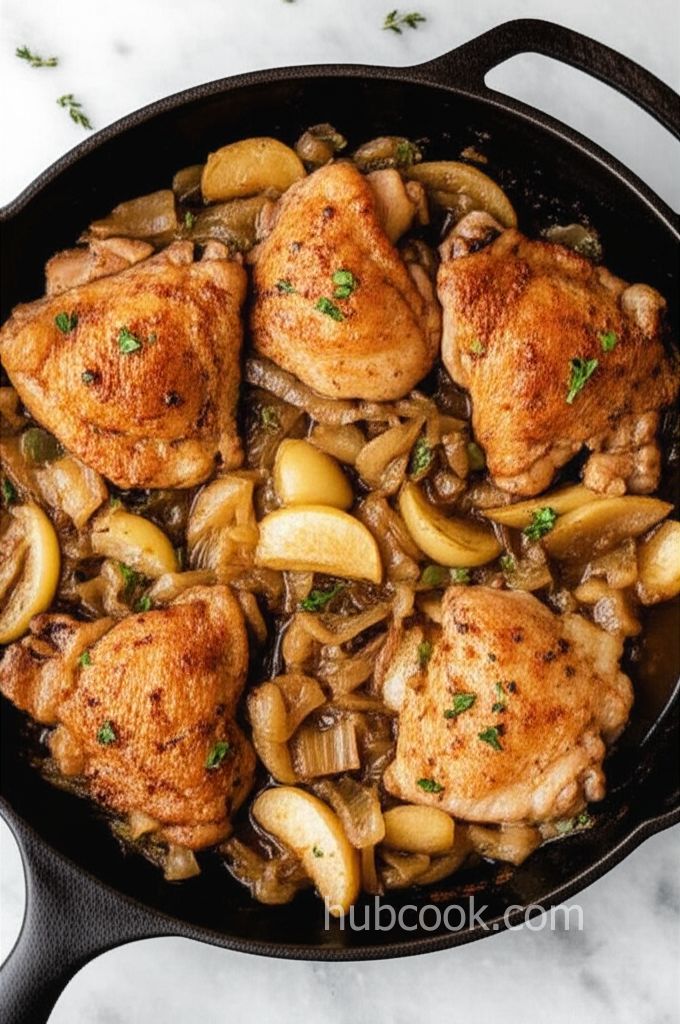 Baked Chicken Thighs with Apples and Onions